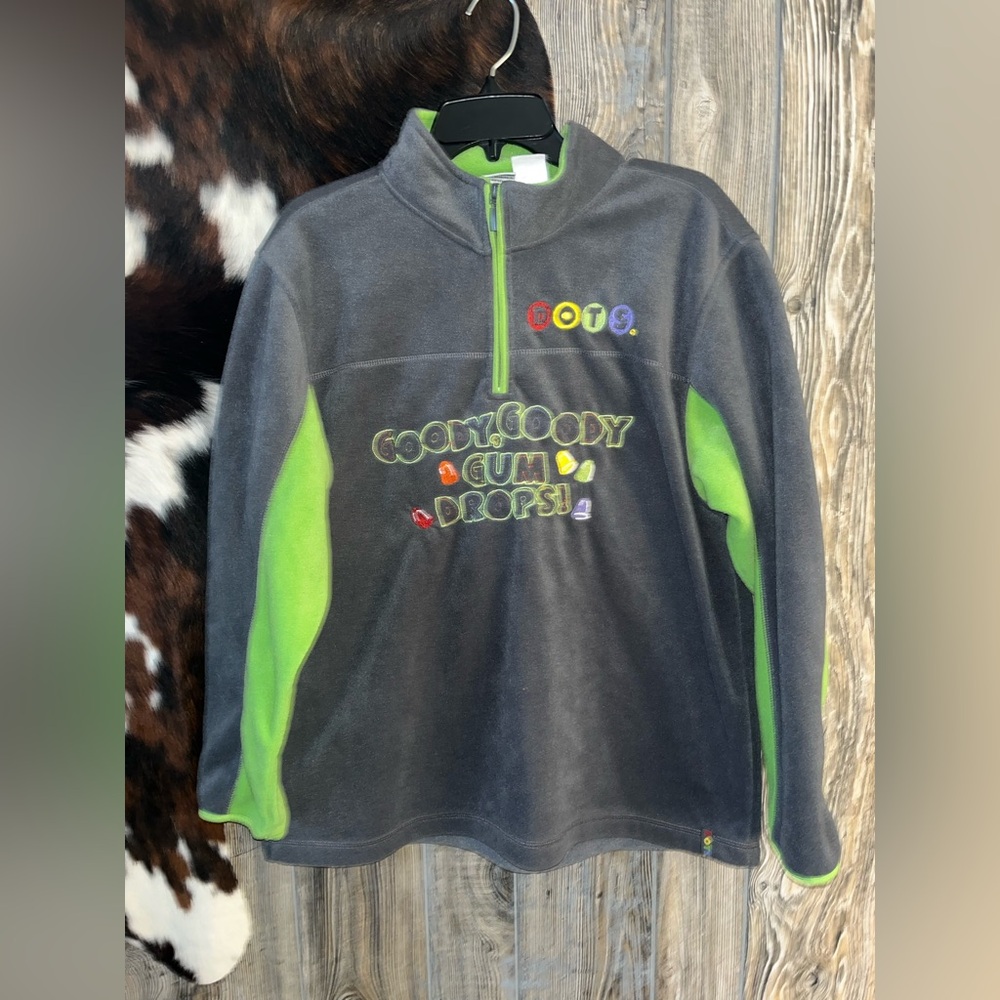 Goody goody gum drops dots size large fleece pullover embroidered design